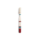 Burgundy and cream toothbrush on white background
