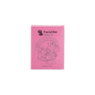Pink packaging of a facial bar with branding on a white background