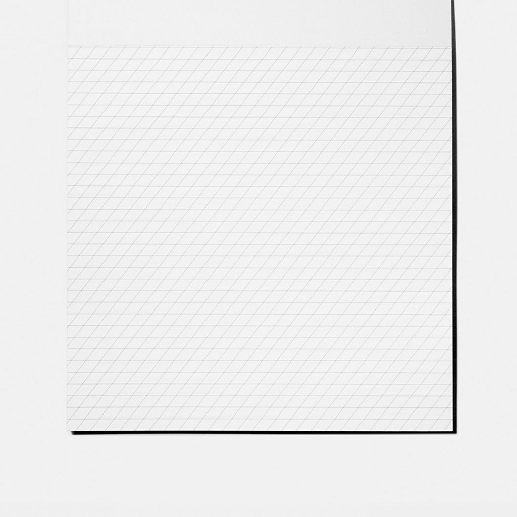 Sheet of slash gridded paper on white background