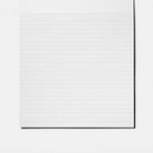 Sheet of lined paper on white background