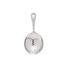 Mirrored finish julep strainer for cocktails on white background