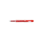 Red fountain pen with visible branding on a white background