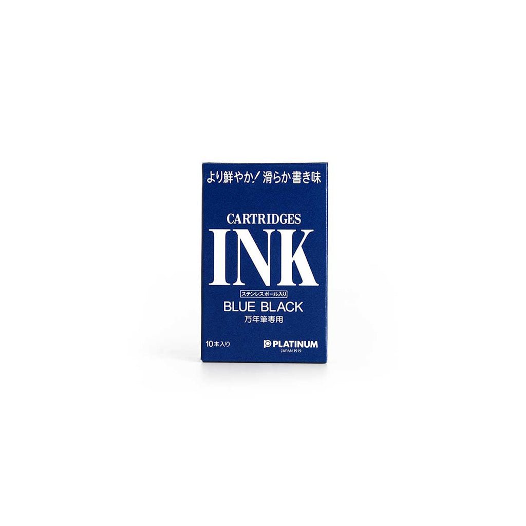 Blue ink cartridge packaging on a white background