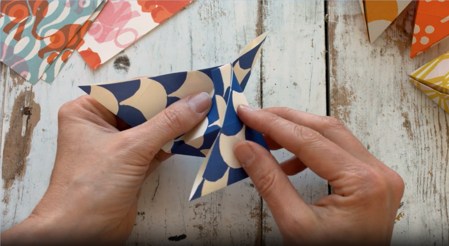 Instructional video showing how to create origami bobbles by Cambridge Imprint