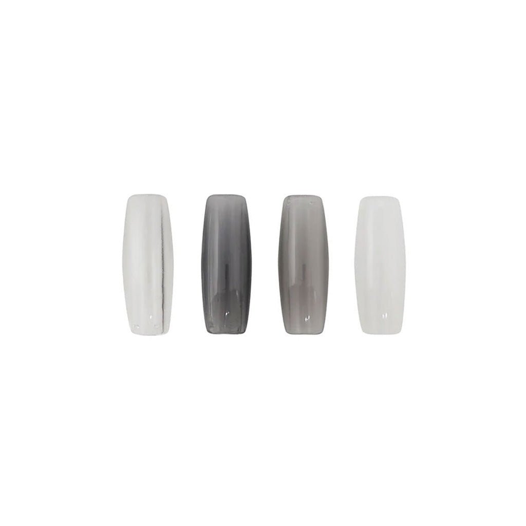 Four white and gray pencil grips on white background