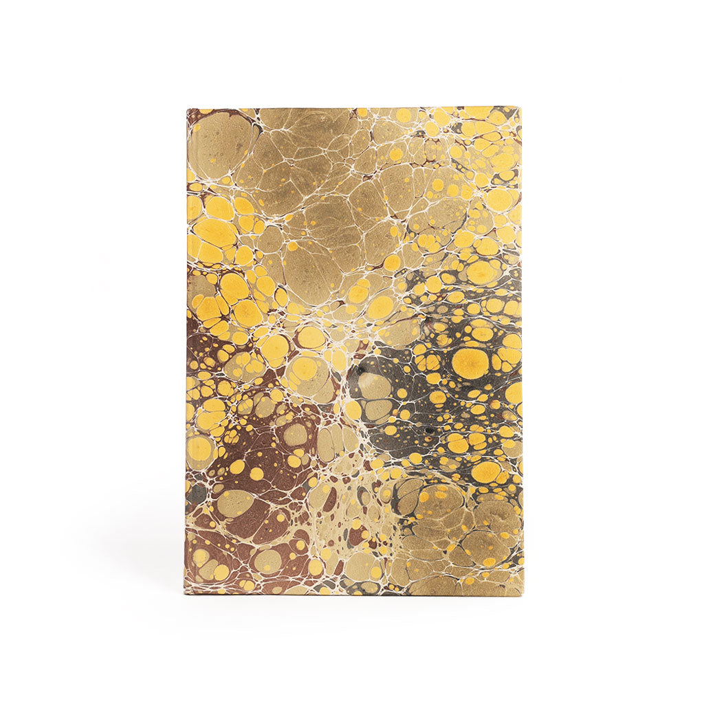 Hardcover Marbled Paper Notebook Blank Pages Q12 (Green + Gold + White + Red)  at Boston General Store