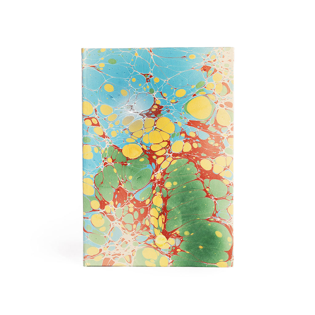 Hardcover Marbled Paper Notebook Blank Pages Q6 (Green + Red + Gold)  at Boston General Store