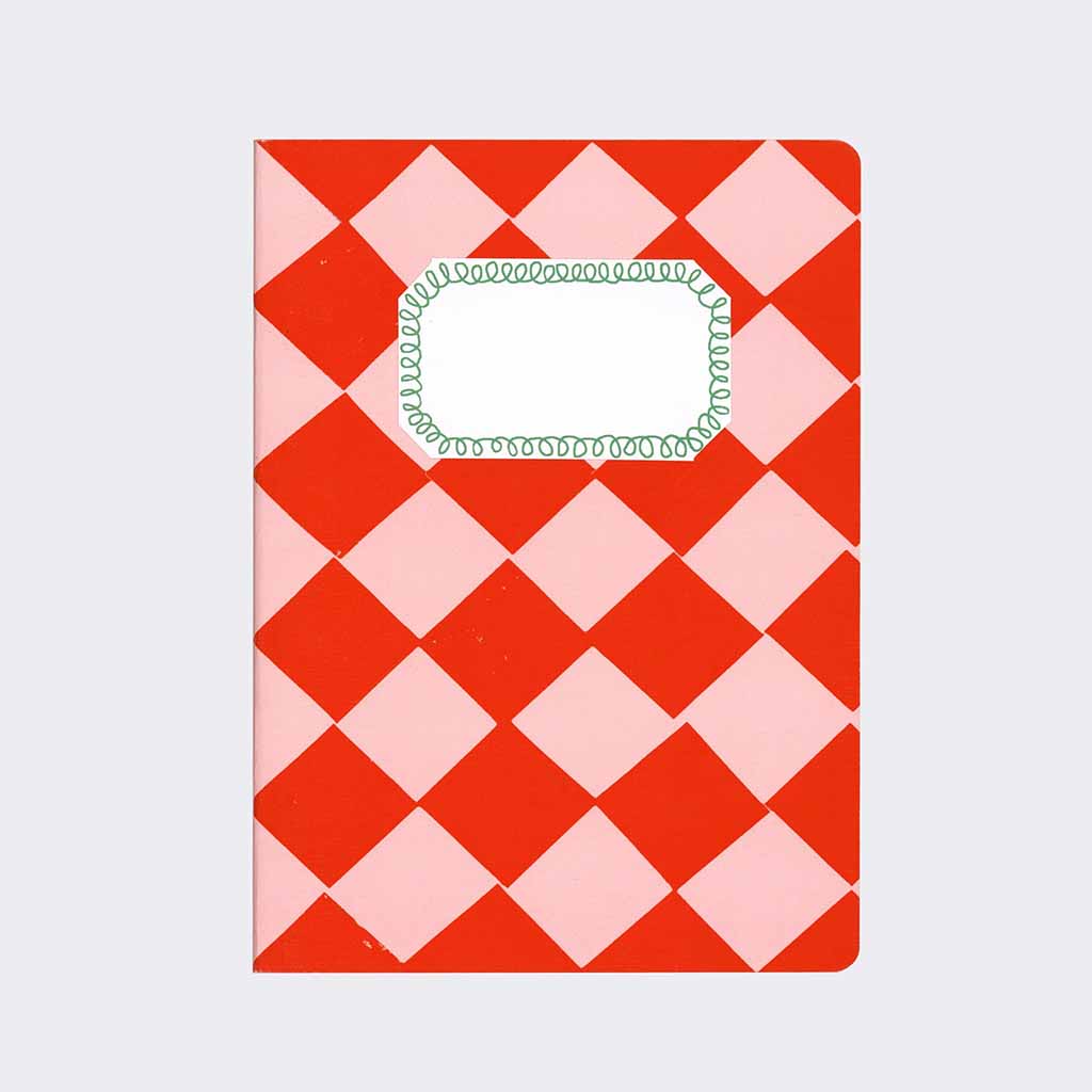 A5 Checkered Sketch Notebooks Red and Pink Chequered   at Boston General Store