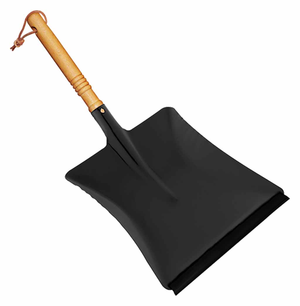 Black Dustpan with Oiled Beechwood Handle    at Boston General Store
