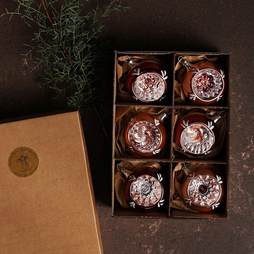 Reflector Glass Ball Ornaments, Set of 6 Boston General Store