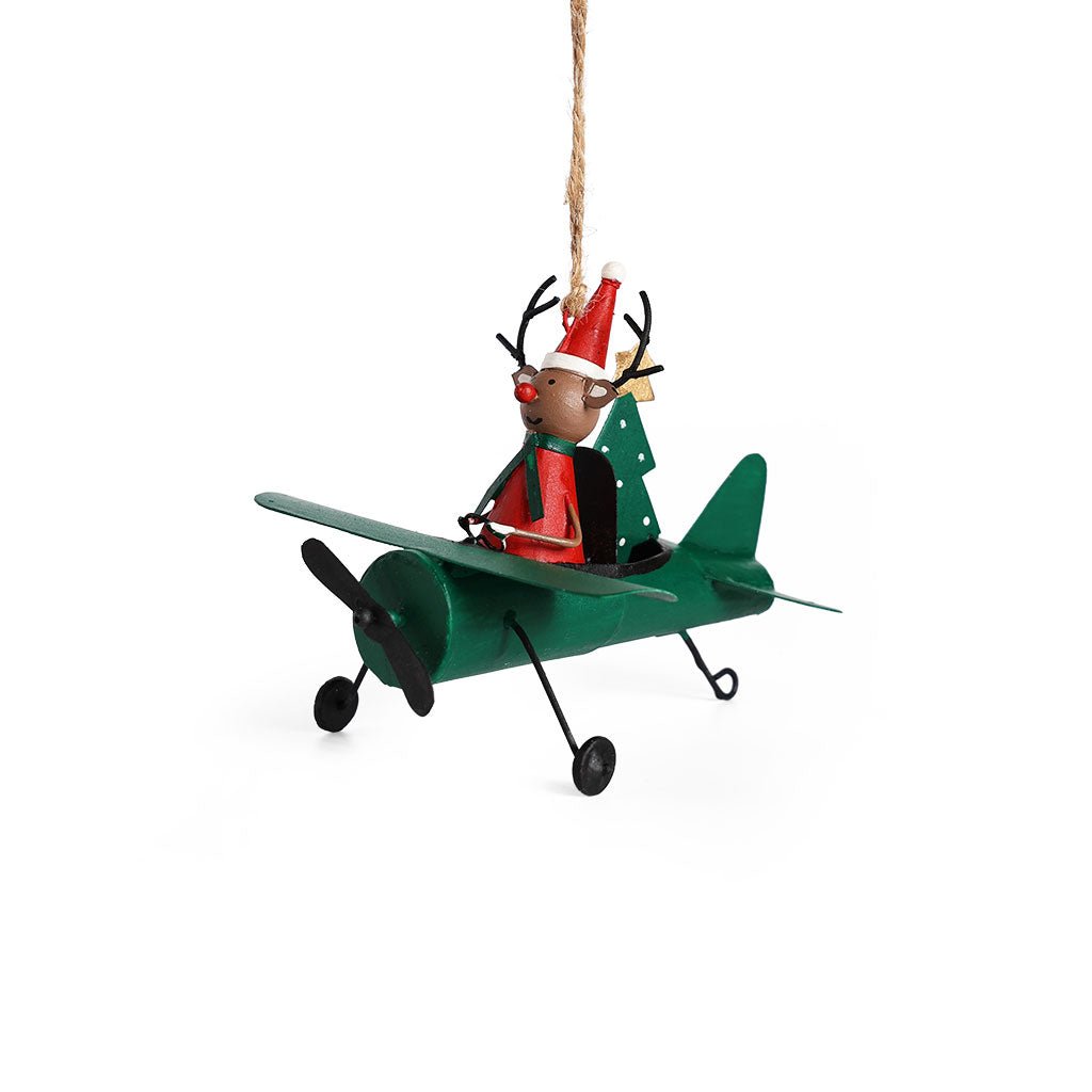 Reindeer in Plane Ornament Boston General Store