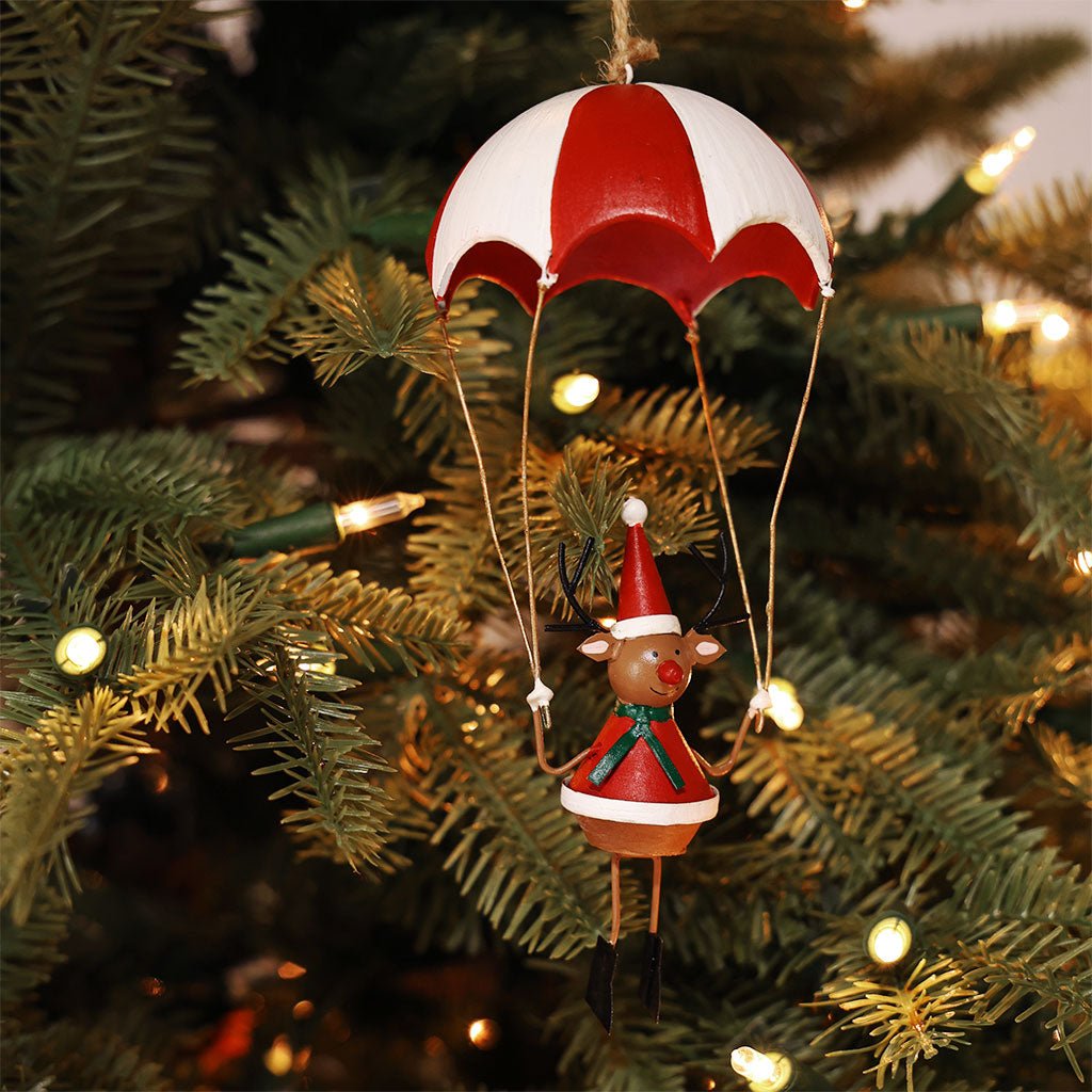 Reindeer with Parachute Ornament Boston General Store