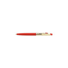 Red pen with gold accents on a white background