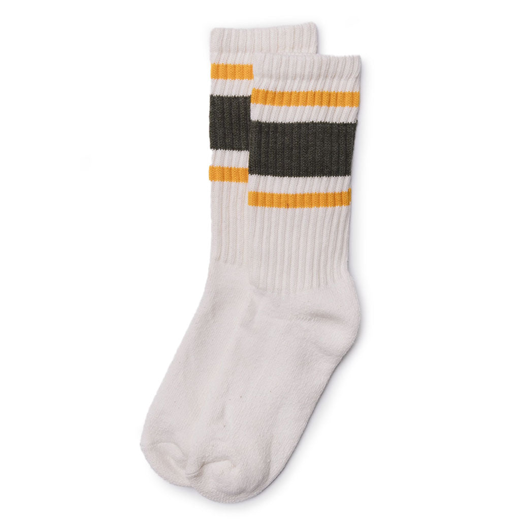 Retro Stripe Sock Texas Orange + Forest   at Boston General Store