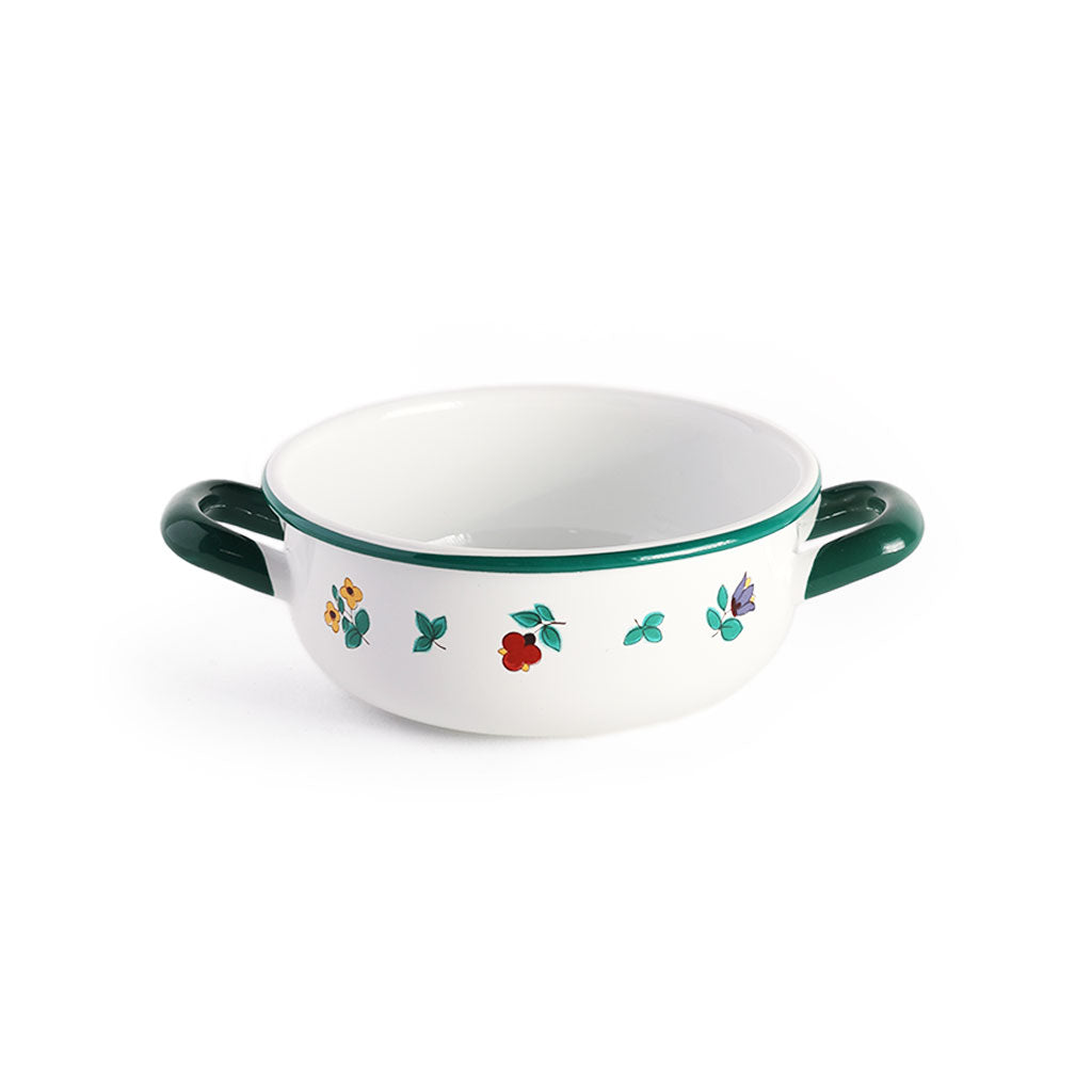 Enamel Farmers Bowl: Floral Design    at Boston General Store