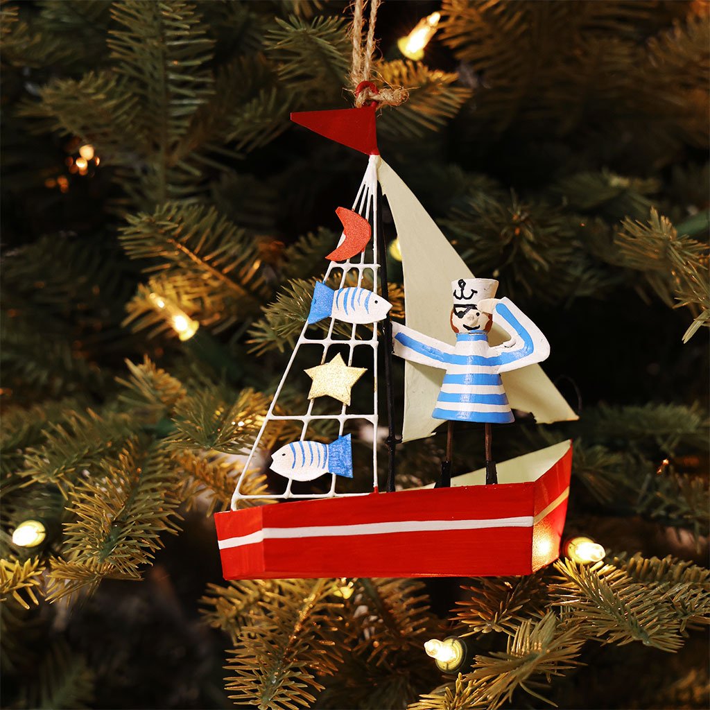 Sailor on Sailboat Ornament Boston General Store