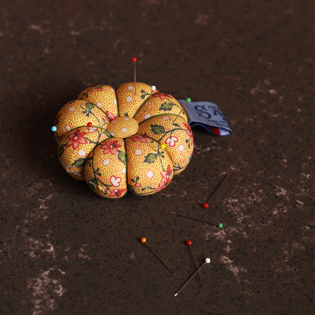 Yellow Coromandel Indienne Pin Cushion at Boston General Store