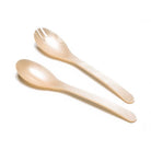 Cream two-piece acrylic salad serving set on white background