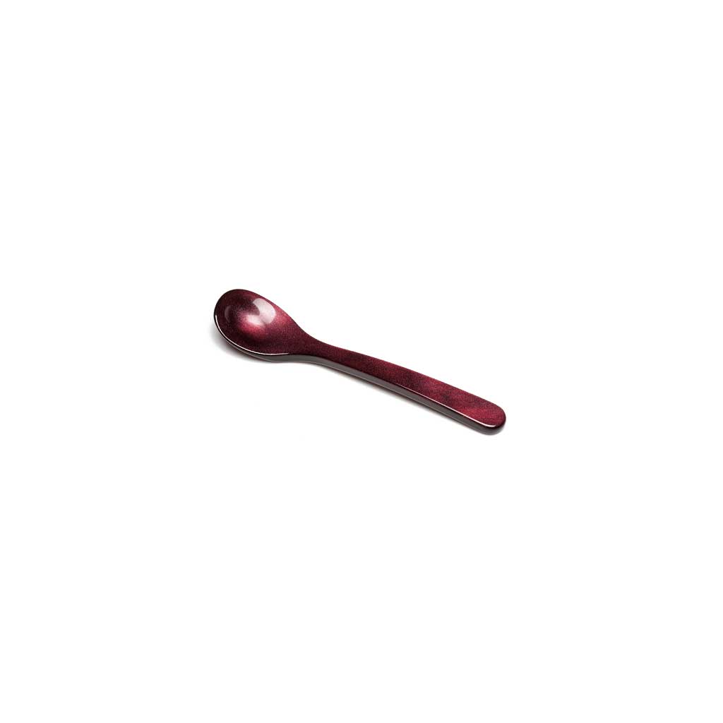 Wine purple acrylic salt spoon on white background