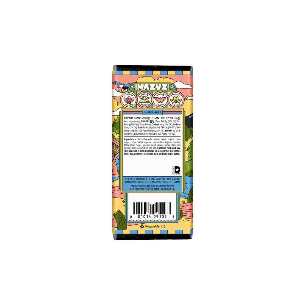 Salted Toffee Crackle Truffle Chocolate Bar Boston General Store