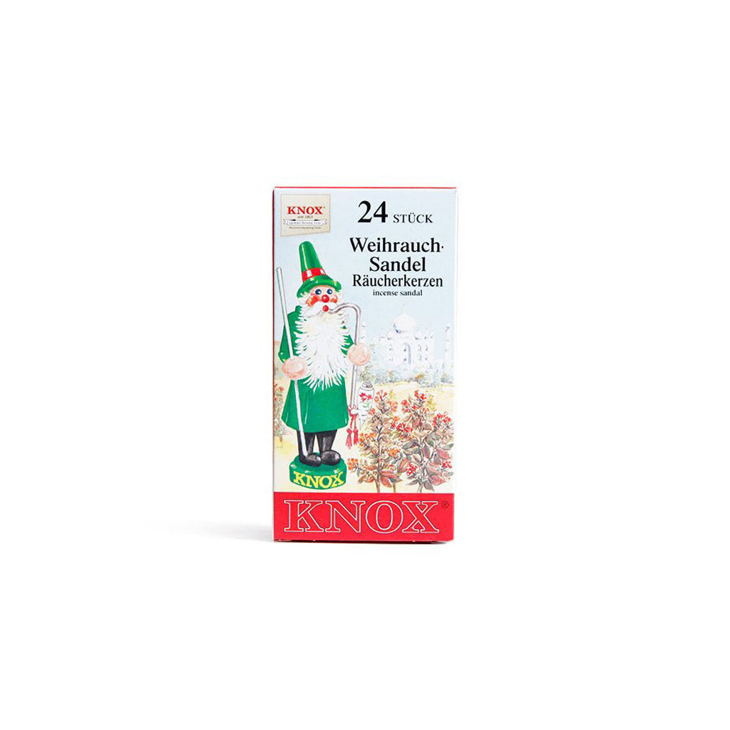 Red box of KNOX incense cones on white background