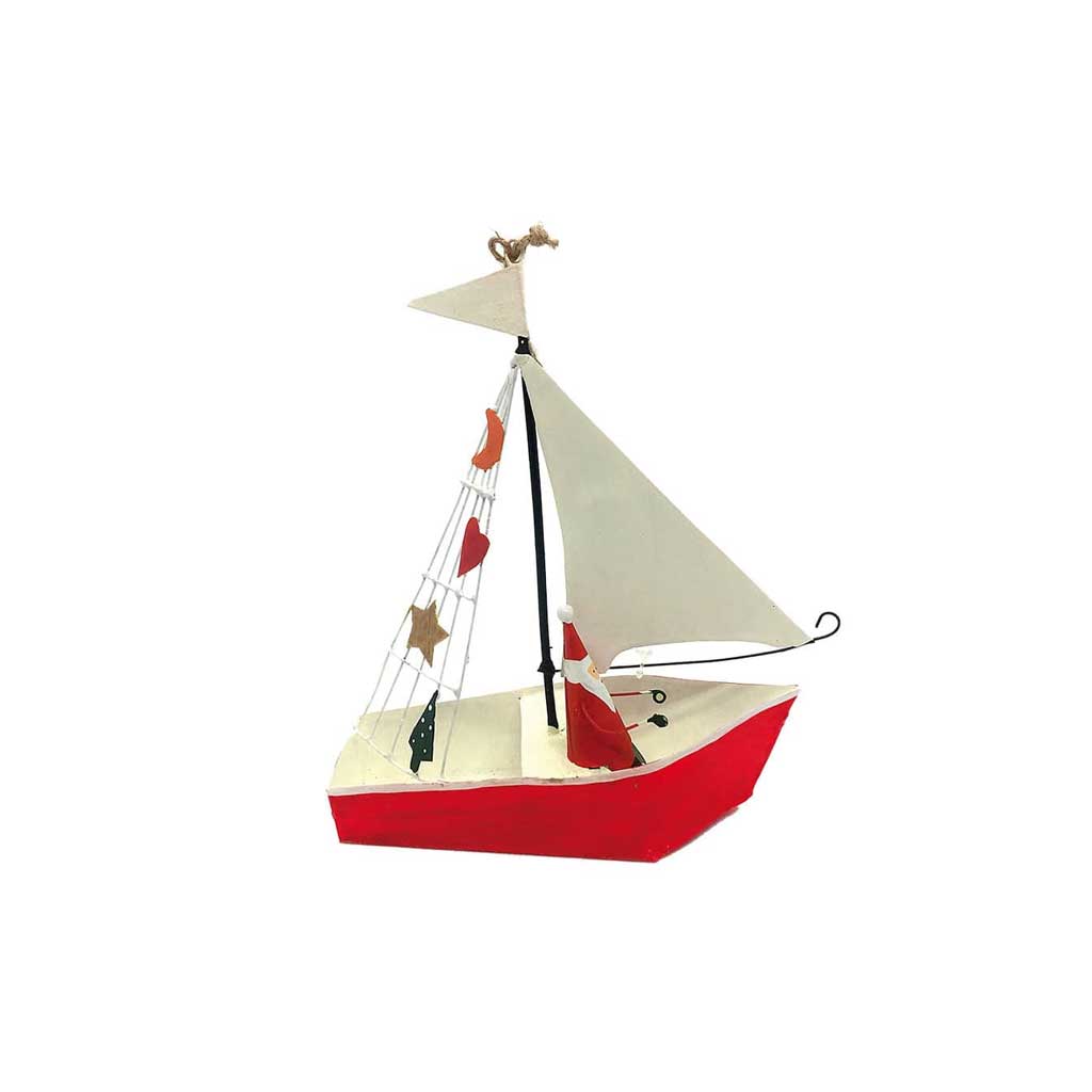 Santa in Sailboat Ornament Boston General Store