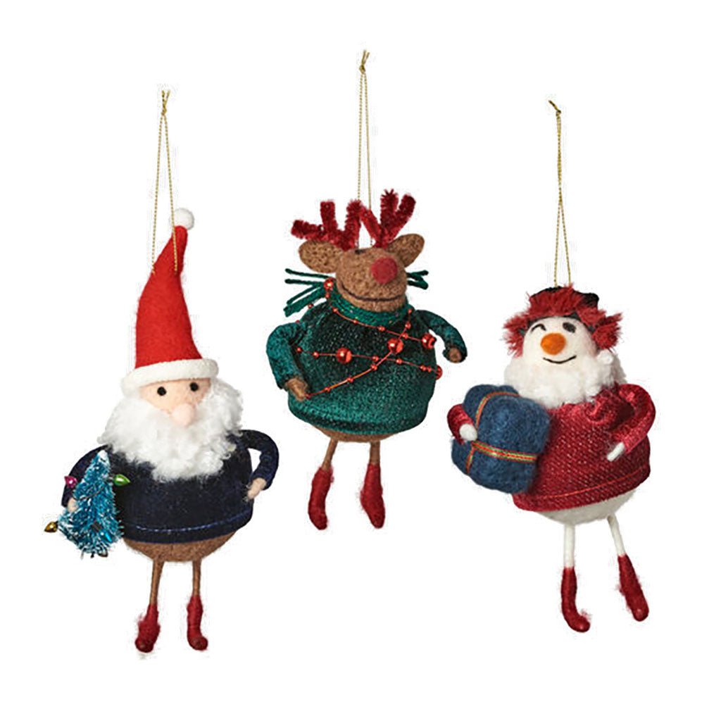 Santa, Snowman, or Deer Ornament Boston General Store