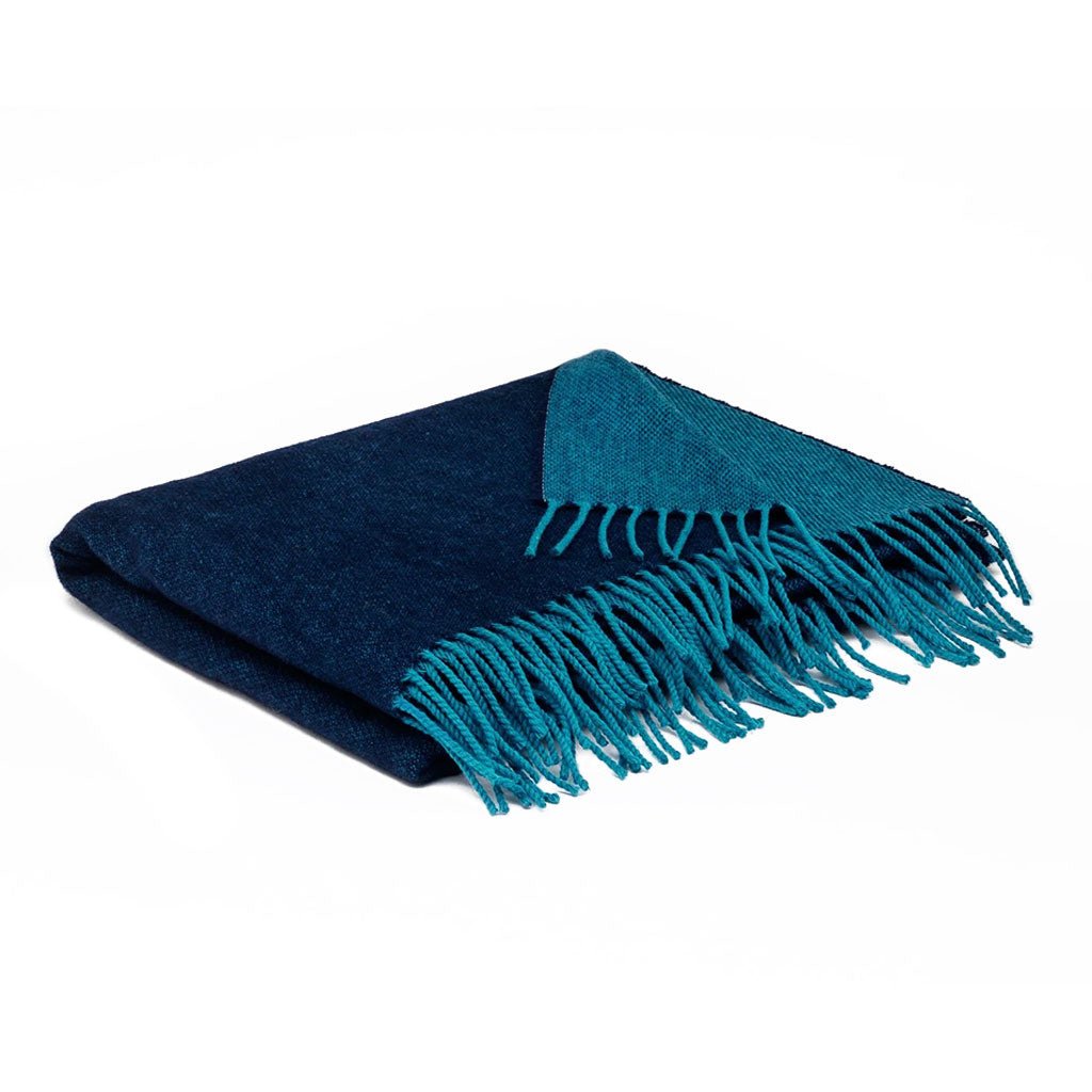 Sapphire and Turquoise Merino Lambswool Wrap Boston General Store