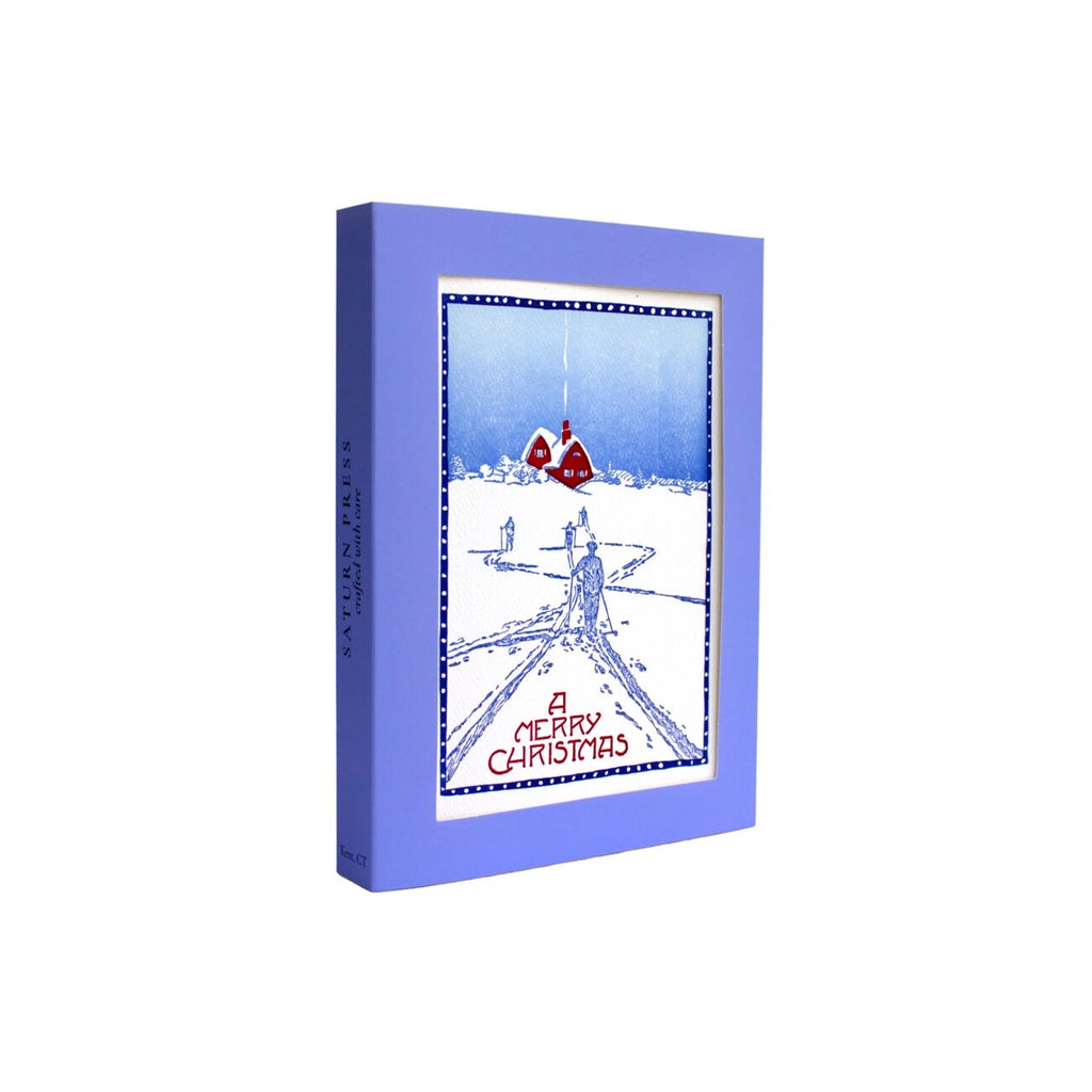 Pack of holiday cards in purple box.