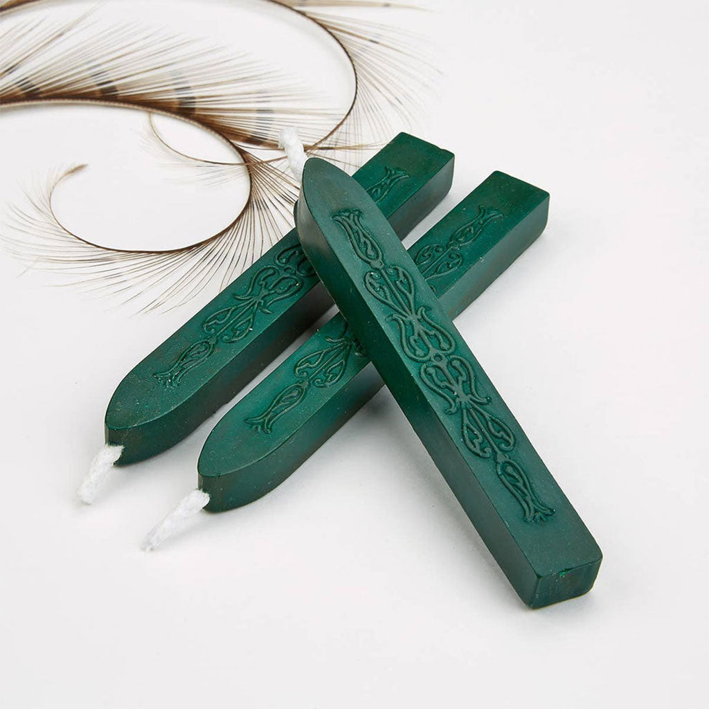 Sealing Wax Sticks with Wick Forest Green at Boston General Store