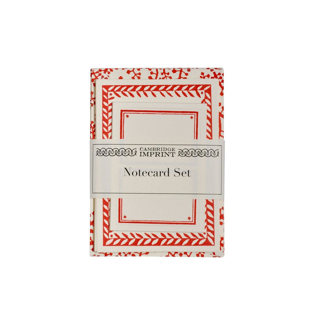 Seaweed Paisley Crimson Notecards and Envelopes Set Boston General Store