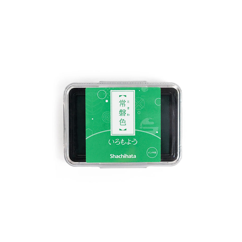 Shachihata Iromoyo Stamp Ink Pad tokiwa-iro (green)   at Boston General Store