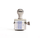 A rotating handheld stamp showing the following phrases: 
1.	AIR PARCEL POST
2.	DO NOT BEND
3.	FIRST CLASS MAIL
4.	FOR DEPOSIT ONLY
5.	HAND STAMP ONLY
6.	PARCEL POST
7.	PLEASE REMIT
8.	PRINTED MATTER
9.	REGISTERED
10.	SPECIAL DELIVERY
11.	SPECIAL HANDLING
12.	VIA AIR MAIL
