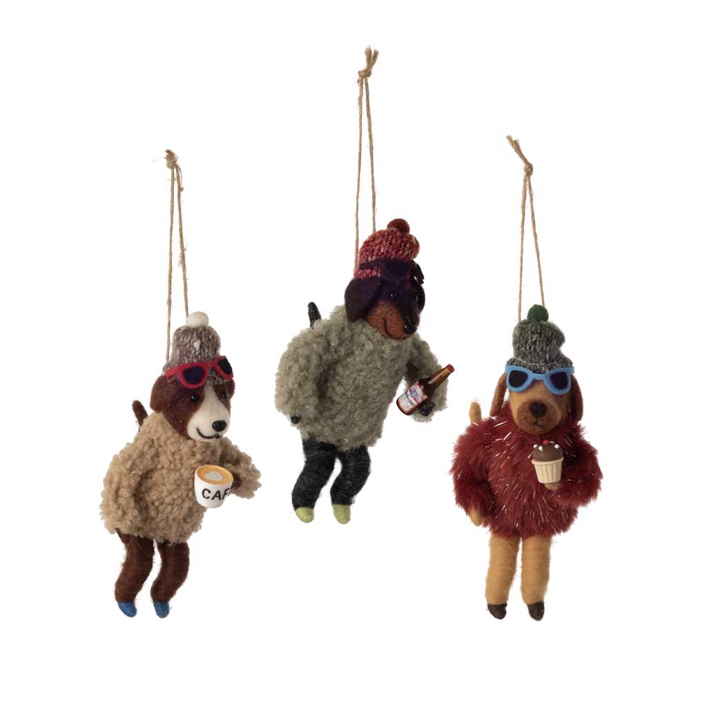 Ski Break Dog Ornament Boston General Store