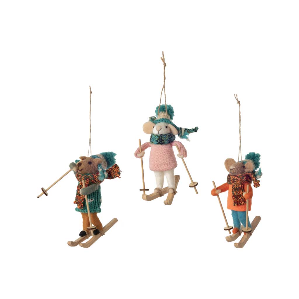 Ski Mouse Ornament Boston General Store