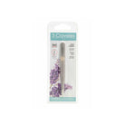 Packaging of 3 Claveles slanted tweezers with floral design on a white background