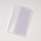 Clear PVC cover for A6 Hobonichi HON book on white background