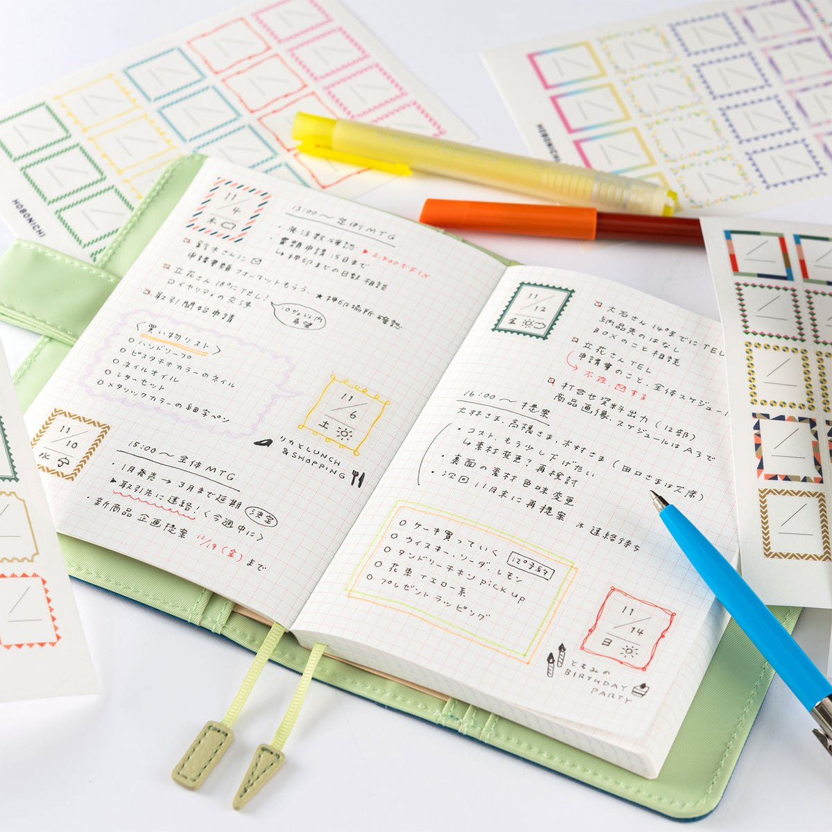 Hobonichi Frame Stickers for Dates    at Boston General Store