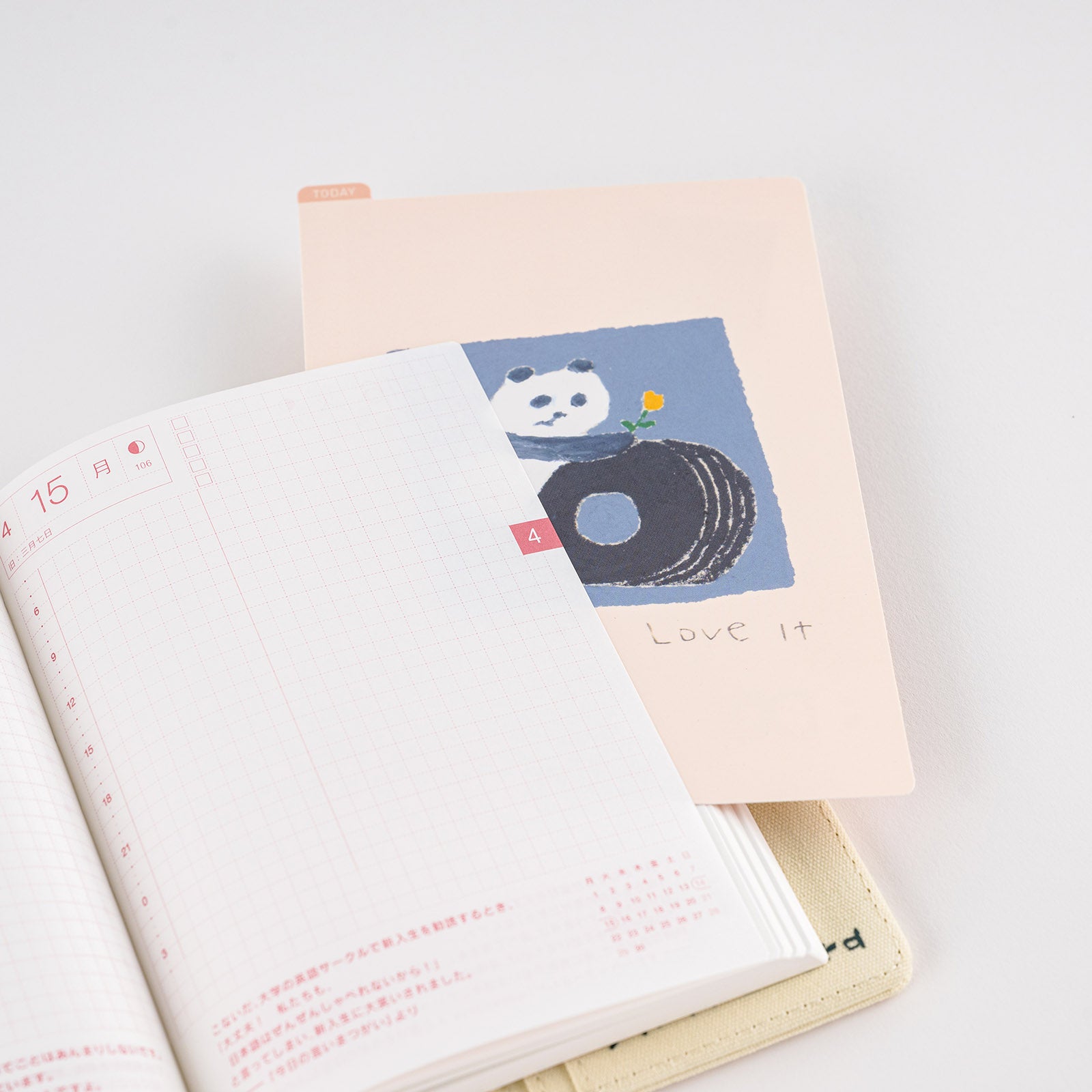 Hobonichi Pencil Board - Original A6 - Jin Kitamura Love it Panda    at Boston General Store