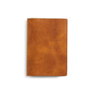 Crazy Horse brown leather A6 notebook cover on white background