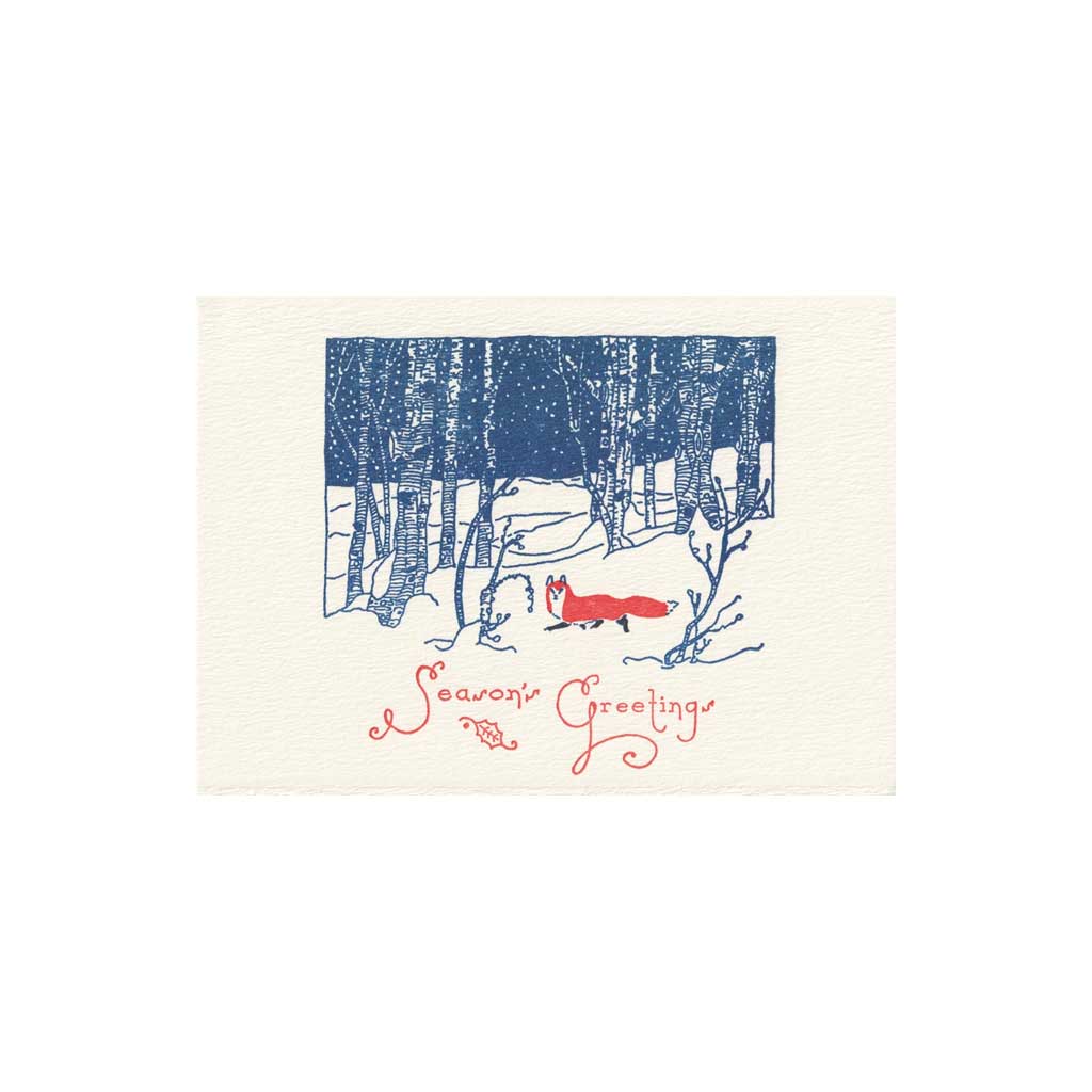Saturn Press Snow Fox Holiday Greeting Card | Boston General Store
