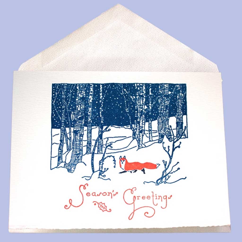 Snow Fox Holiday Greeting Card Boston General Store