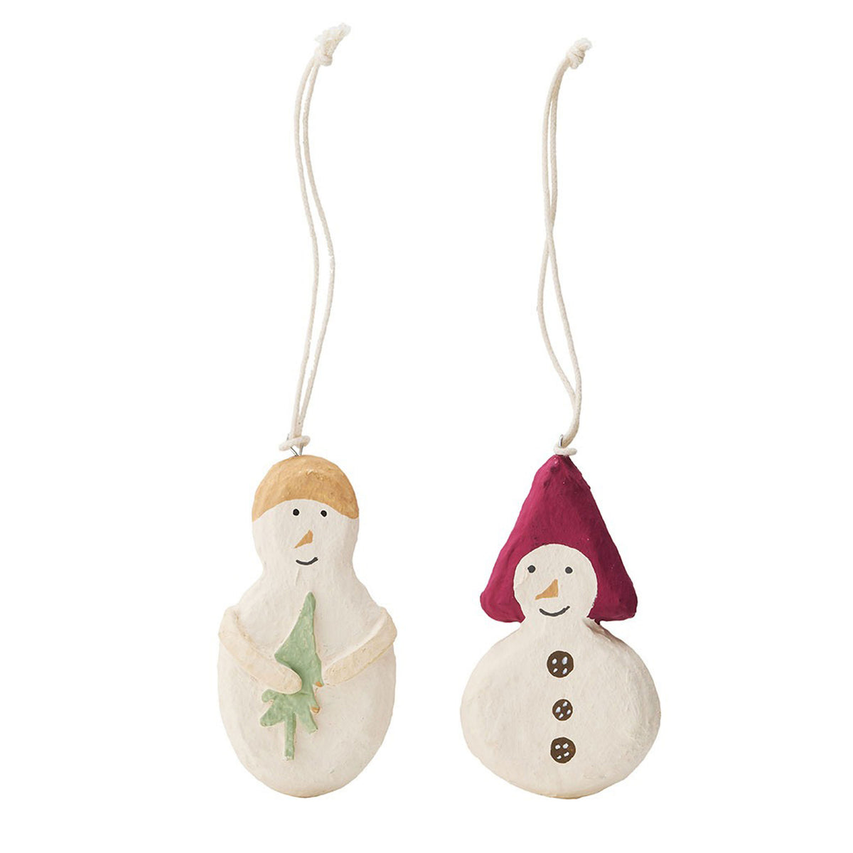 Snowman Holiday Ornaments, Set of 2