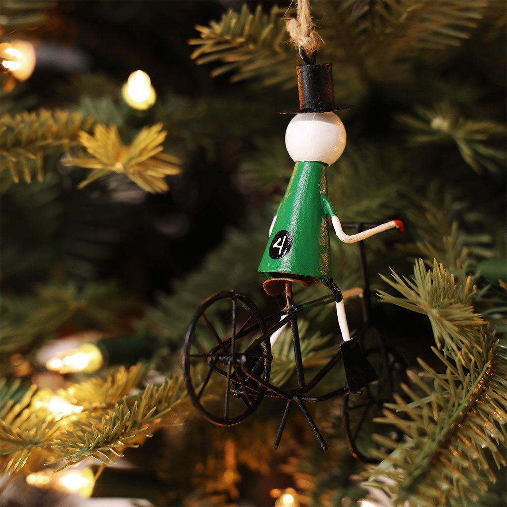 Snowman Tour de France Green Jersey Ornament Boston General Store