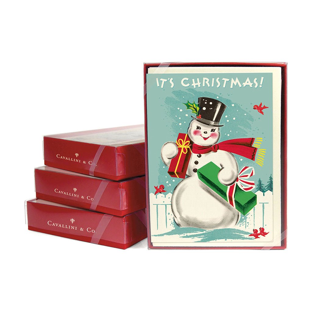 Snowman with Presents Holiday Card, Boxed Set Boston General Store