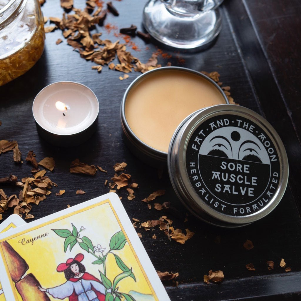 opened tin of sore muscle cream