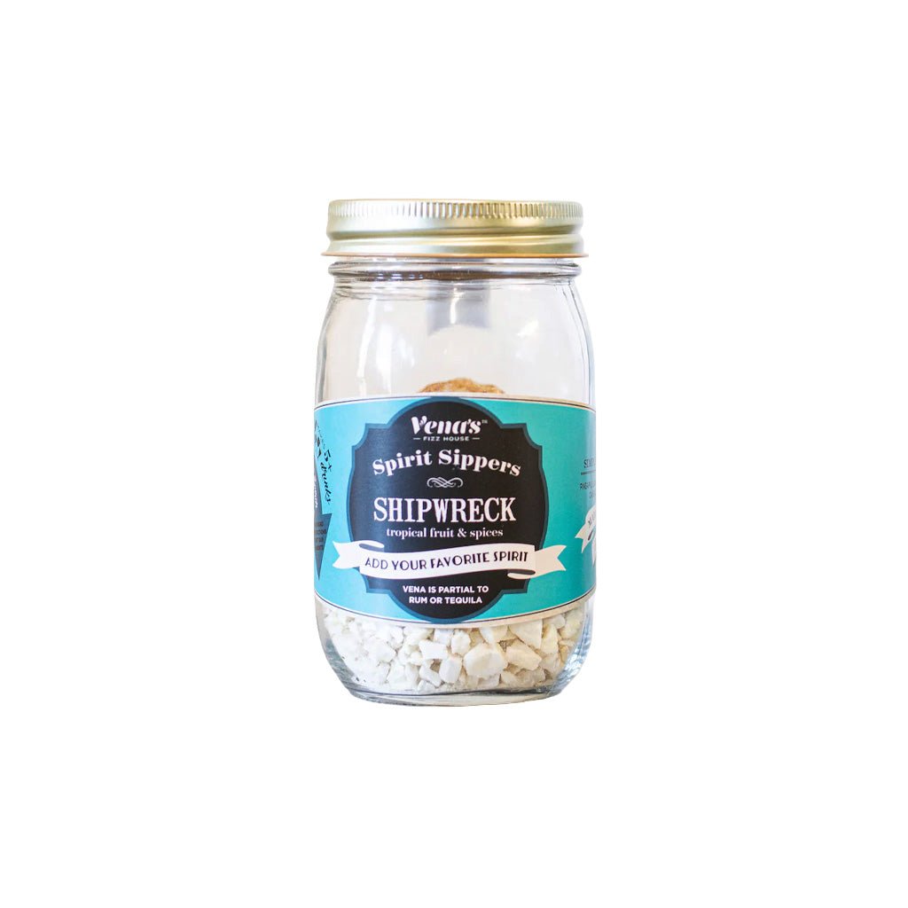 Jar of Venor's Spirit Sippers Shipwreck cocktail mix on a white background