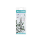 Stainless steel nail scissors in 3 Claveles packaging on white background
