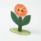 Standing flower happy birthday card standing up on its own