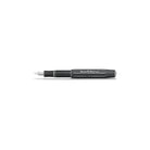 Stonewashed black metal AL Kaweco sport fountain pen on white background
